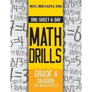 预订 One-Sheet-A-Day Math Drills: Grade 4 Division - 200 Worksheets (Book 12 of 24): 9781627342155
