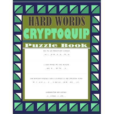 预订 Hard Words Cryptoquip Puzzle Book: Cryptograms Puzzle Book With Hints and Solutions - Seniors Puzzle Book: 97983227