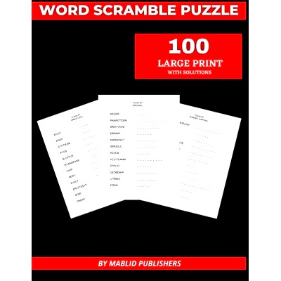 预订 Word Scramble Puzzle 100 Large Print with solutions: word scramble books for adults: 9798593690586