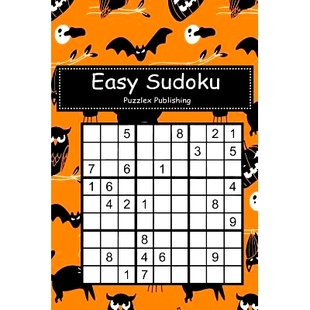 Puzzle 9781793470928 cover Halloween Easy Sudoku doodle For Game background 预订 Beginers seamless With