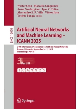 预订 Artificial Neural Networks and Machine Learning – ICANN 2025: 34th International Conference on Artificial Neural N
