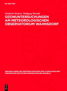 预订 Ozonuntersuchungen am Meteorologischen Observatorium Wahnsdorf: 9783112767467