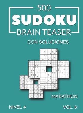 [预订]500 Sudoku Brain Teaser Marathon con soluciones Nivel 4 Vol. 6 9798524723925
