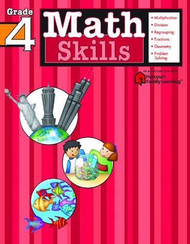 英文原版 Flash Kids 数学技能：4年级 Math Skills: Grade 4 (Flash Kids Harcourt Family Learning)