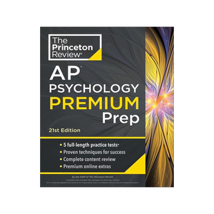 Princeton Review AP心理学高级 2024年备考指南 第21版 英文原版 出国留学 AP Psychology Premium Prep: 5 Practice Tests