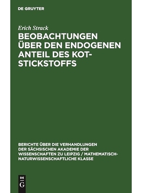 预订 Beobachtungen über den endogenen Anteil des Kot-Stickstoffs: 9783112502396