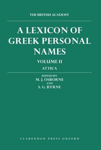 【预订】A Lexicon of Greek Personal Names: Volume II: Attica