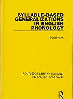 【预售】Syllable-Based Generalizations in English Phonology
