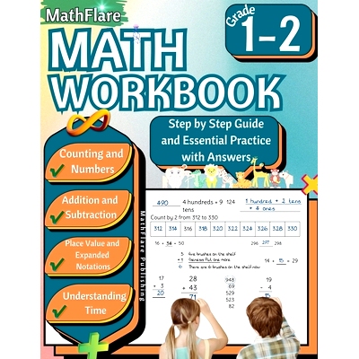 预订 MathFlare - Math Workbook 1st and 2nd Grade: Math Workbook Grade 1-2: Counting, Numbers, Addition, Subtraction, Pla