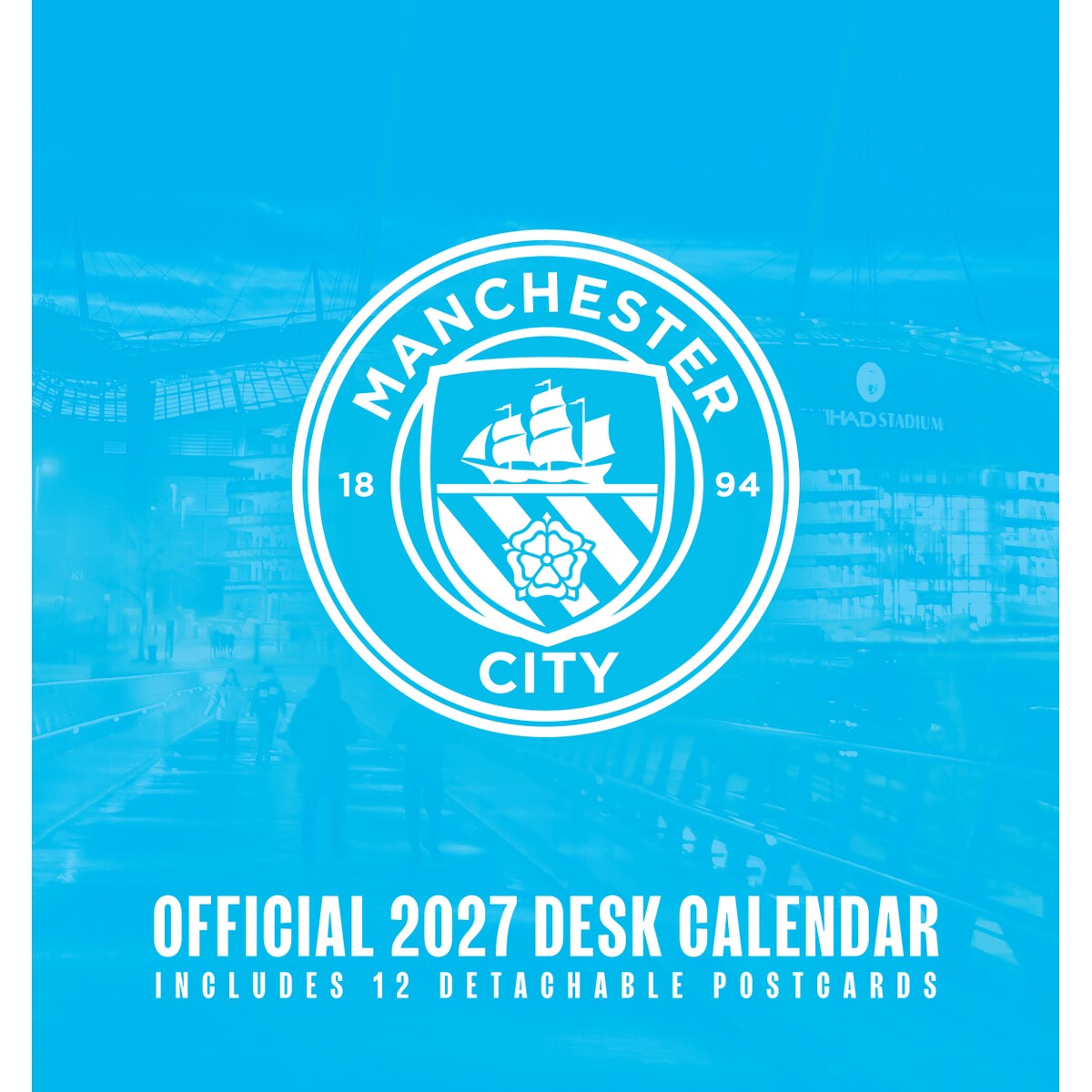 预售 曼彻斯特城足球俱乐部 2027年桌面台历 曼城 明信片款 Manchester City FC Desk Easel Calendar 英文原版 进口日历 哈兰德