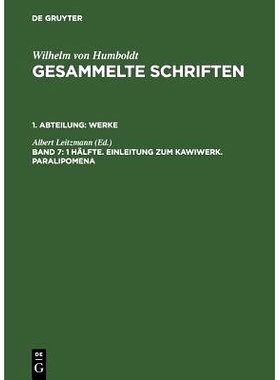 预订 1 Hälfte. Einleitung zum Kawiwerk. Paralipomena: 9783110192599