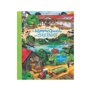 现货 我的隐藏农场 德国Wimmelbuch全景大发系列 儿童绘本纸板书 找找看观察力专注力 德文原版 Das Wimmelbuch vom Bauernhof