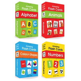 预订 Amazing Flash Cards (Set Of 4 Boxes): Alphabet, Number, Animals, Colors And Shapes 神奇闪卡（4盒装）: 9789388810739