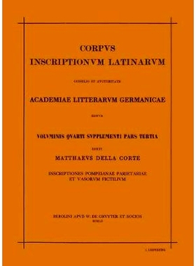 预订 Corp Inscr Lat Vol 4 Suppl Pars 3 Lief 1: 9783110031836