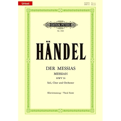 预订 Messiah Hwv 56 (Vocal Score): Oratorio for Satb Soli, Choir and Orchestra (Ger/Eng): 9790014028817