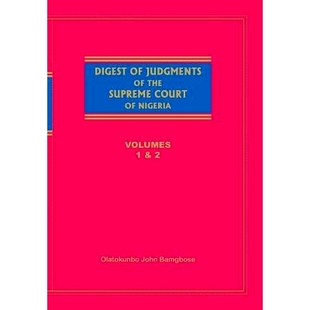 Nigeria Digest Supreme 预订 Vols Judgements and 9789788431404 the Court