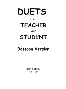 预订 Duets for Teacher and Student: Bassoon Version: 9781547087488