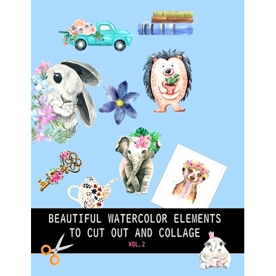 预订 Beautiful watercolor elements to cut out and collage vol.2: Elements for scrapbooking, collages, decoupage and mixe