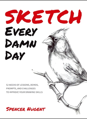 预订 Sketch Every Damn Day: 52 Weeks of Lessons, Demos, Prompts, and Challenges to Improve Your Drawing Skills 每天画画: