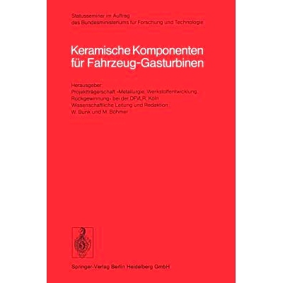 预订 Keramische Komponenten für Fahrzeug-Gasturbinen: 9783540090496