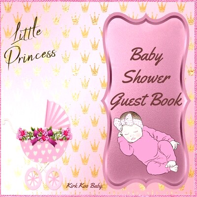 预订 Little Princess Baby Girl Shower Guest Book: Amazing Color Interior with 100 Page and 8.5 x 8.5 inch Pink Baby Stro