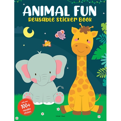 预订 儿童动物趣味可重复使用贴纸书 趣味活动书 贴纸书 英文  Animal Fun Reusable Sticker Book For Children 9789354405389