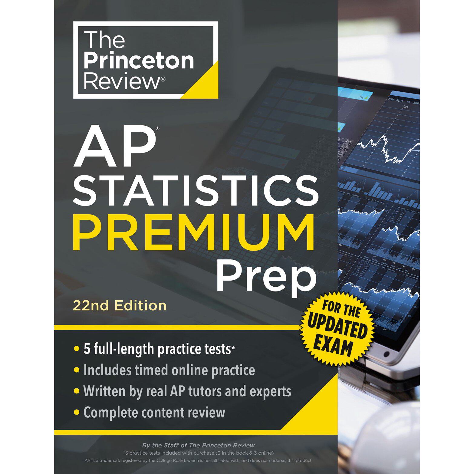 第22版 普林斯顿AP统计学 大学考试备考指南 5套真题模拟测试 在线练习+知识点精讲 Princeton Review AP Statistics Premium Prep