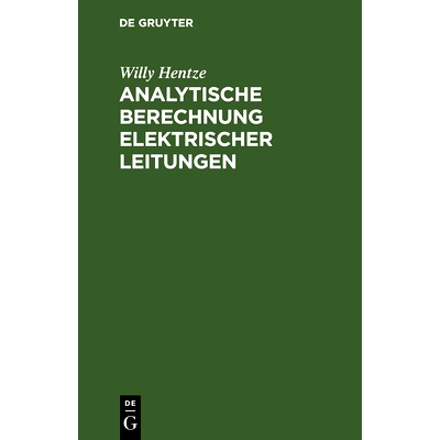 预订 Analytische Berechnung elektrischer Leitungen: 9783486728330