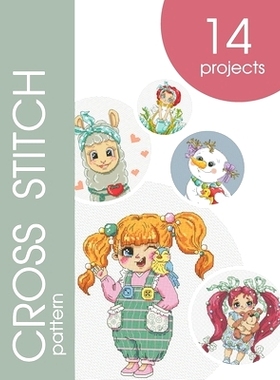 预订 Counted cross stitch patterns book: 14 cute projects: 9798336270877