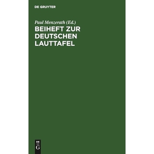 Lauttafel 预订 Deutschen zur 9783111150192 Beiheft