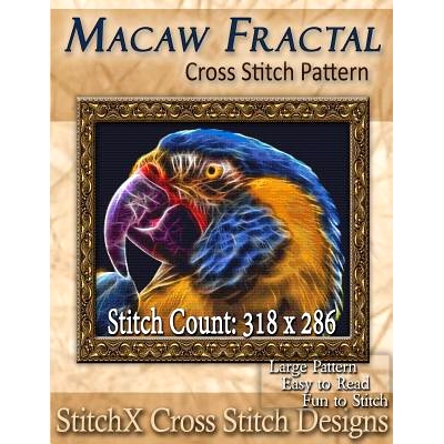 预订 Macaw Fractal Cross Stitch Pattern: 9781500319168