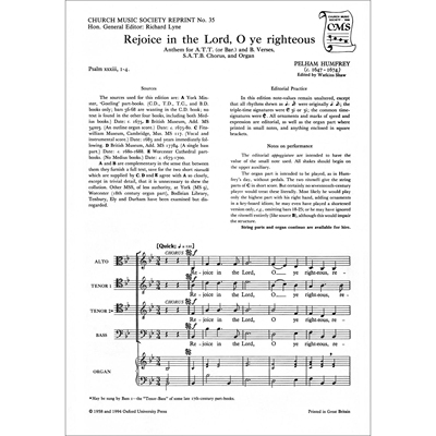 预订 Rejoice in the Lord, O ye righteous 欢呼正义的人，因主而喜乐: 9780193952973