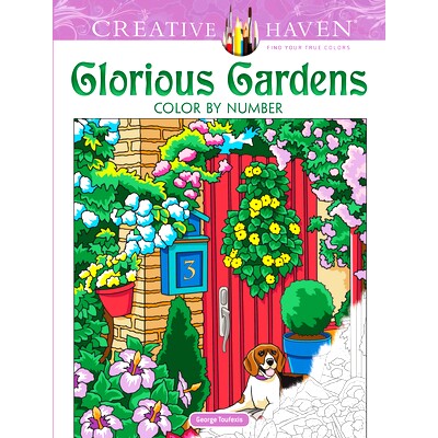 预订 Creative Haven Glorious Gardens Color by Number Coloring Book: 9780486836690