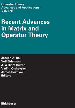 【预订】Recent Advances in Matrix and Operator Theory