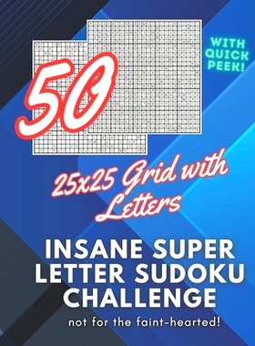预订 50 Insane Super Letter Sudoku Challenge: 50 Super Sudoku Puzzles with 25x25 grid: 9798327936676
