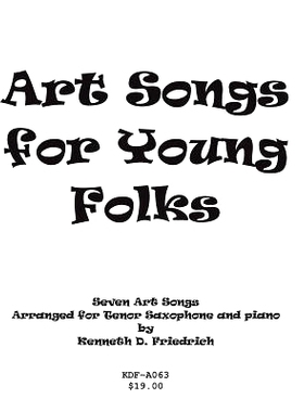 预订 Art Songs for Young Folks - tenor saxophone and piano: 9781517008666