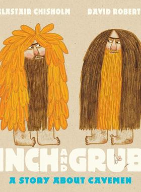 穴居人的故事 英文原版 David Roberts 插画绘本 精装 Inch and Grub: A Story About Cavemen