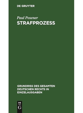 预订 Strafprozeß: 9783112633779