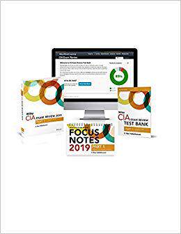 【预售】Wiley CIA Exam Review 2019 + Test Bank + Focus Notes: Part 1, Essentials of Internal Auditing Set