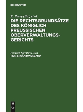 预订 Parey: Rechtsgr. Königl. Preus. Erg.-Bd. 1895 2A Rkpo: 9783112386934