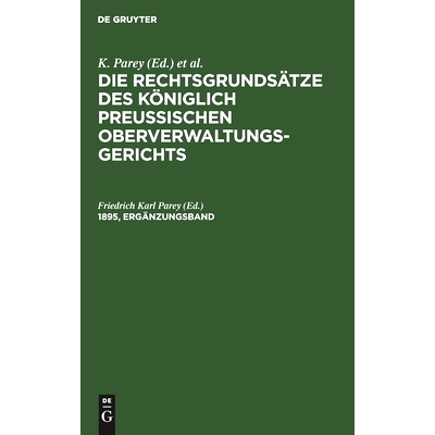 预订 Parey: Rechtsgr. Königl. Preus. Erg.-Bd. 1895 2A Rkpo: 9783112386934