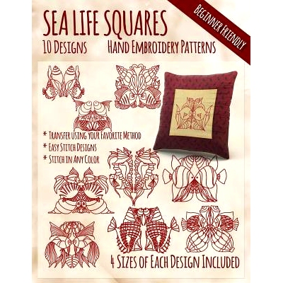 预订 Sea Life Hand Embroidery Patterns: 9781530961740