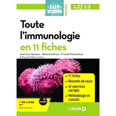 预订 Toute l’immunologie : en 11 fiches : L2, L3 所有免疫学：11 张：L2、L3: 9782807348288