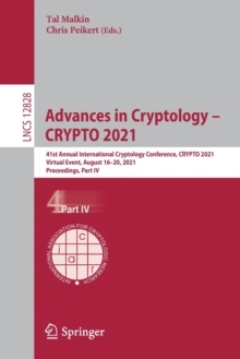 【预订】Advances in Cryptology – CRYPTO 2021 9783030842581