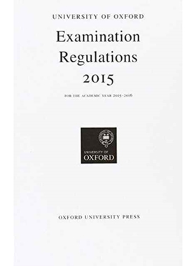 预订 University of Oxford Examination Regulations 2015 牛津大学考试规则2015年: 9780198739357