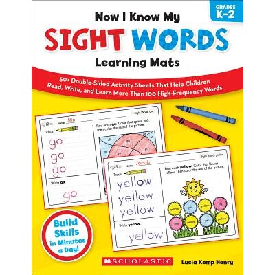 预订 Now I Know My Sight Words Learning Mats, Grades K-2 现在我知道了我的常用词学习垫,幼儿园*二年级 9780545397025