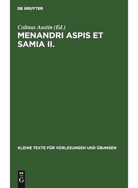 预订 Menandri Aspis et Samia II.: Subsidia interpretationis: 9783110063714