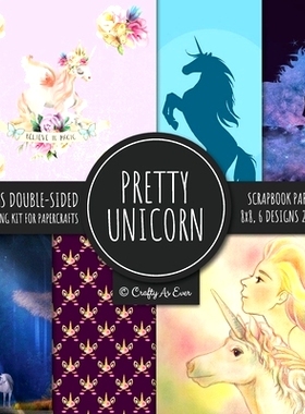 预订 Pretty Unicorn Scrapbook Paper Pad 8x8 Scrapbooking Kit for Papercrafts, Cardmaking, Printmaking, DIY Crafts, Fanta