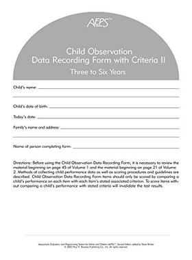 【预售】Assessment, Evaluation, and Programming System for Infants and Children (AEPS®),2/e, Child Observation Dat...