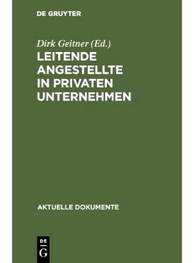 预订 Leitende Angestellte in privaten Unternehmen: 9783110045994